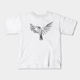 Bird continuous line trendy illustration Kids T-Shirt